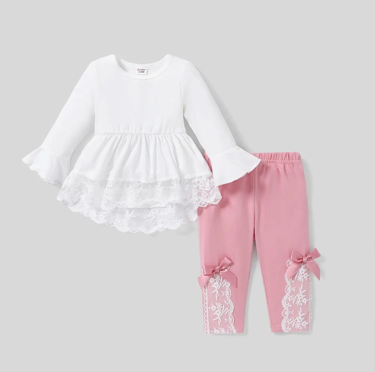 Sweet Lace Bow Baby Girl Set