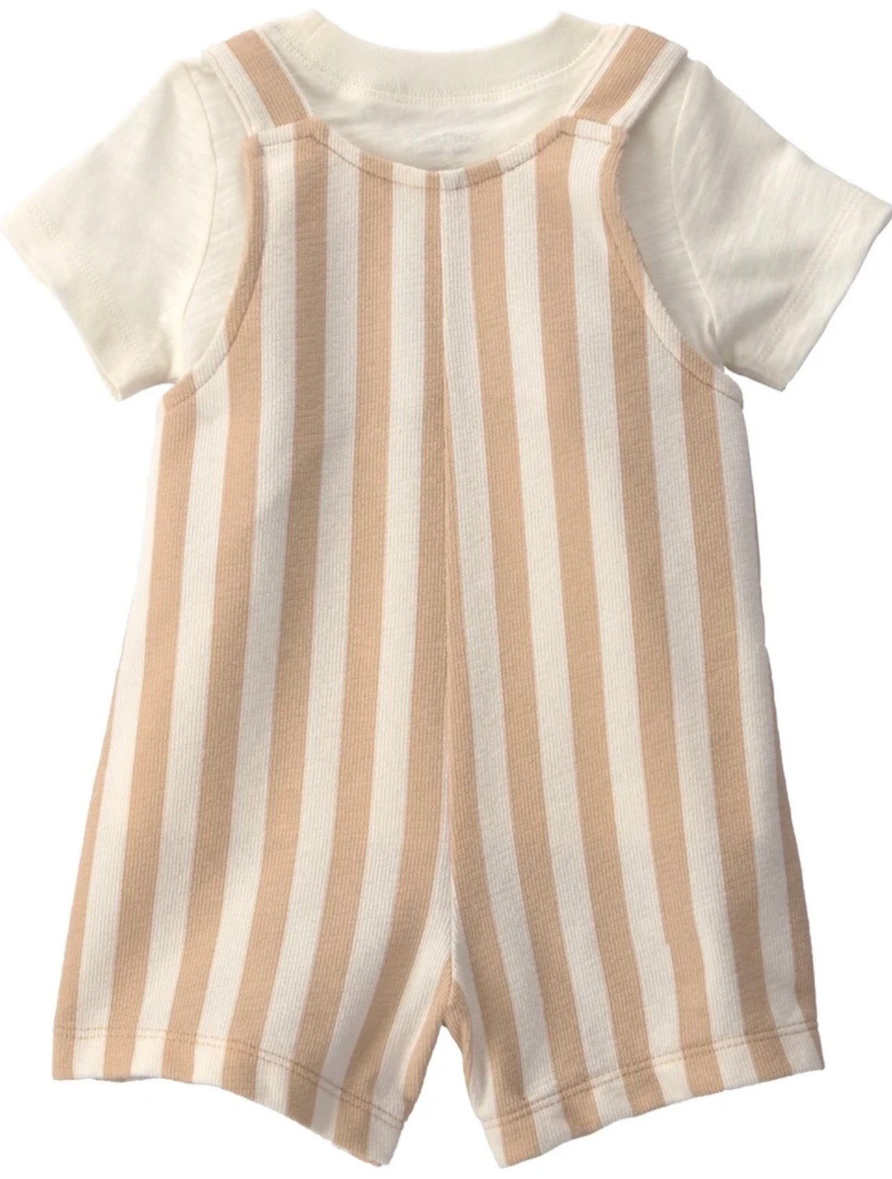 Little Gentleman Beige Overall Set