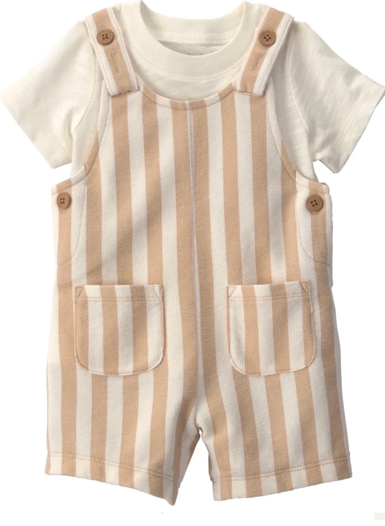 Little Gentleman Beige Overall Set