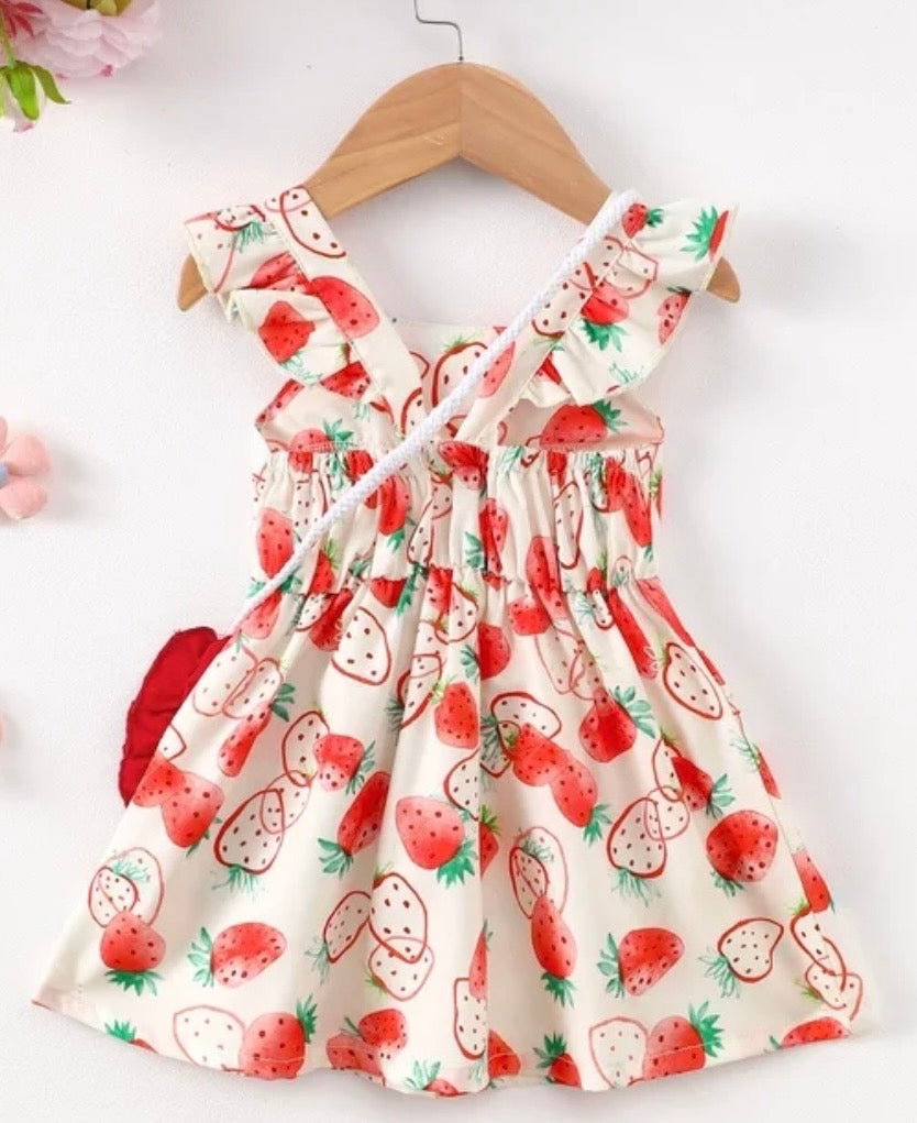 Strawberry Sweetheart Dress & Purse Set