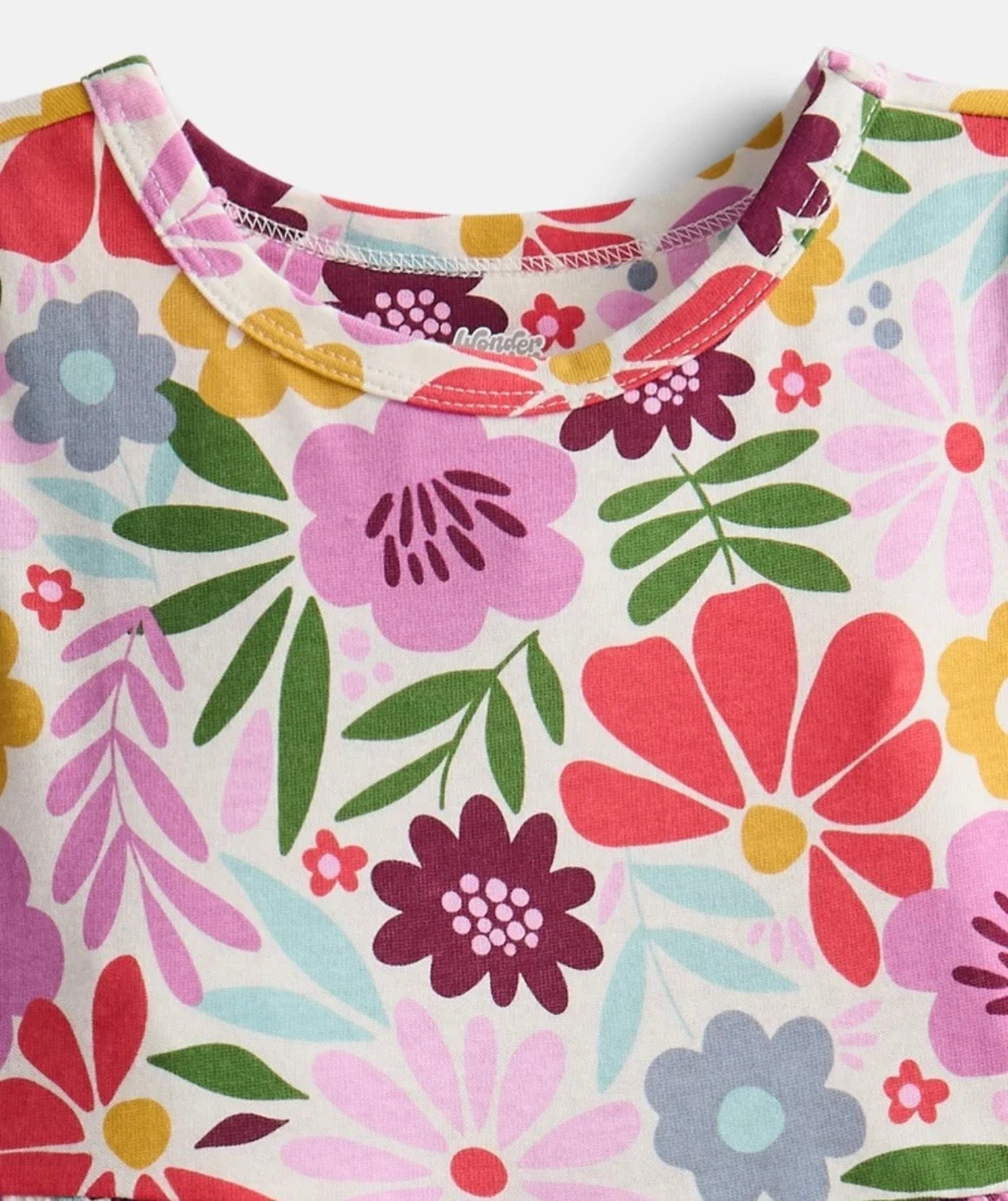 Girls Colorful Floral Pocket Dress