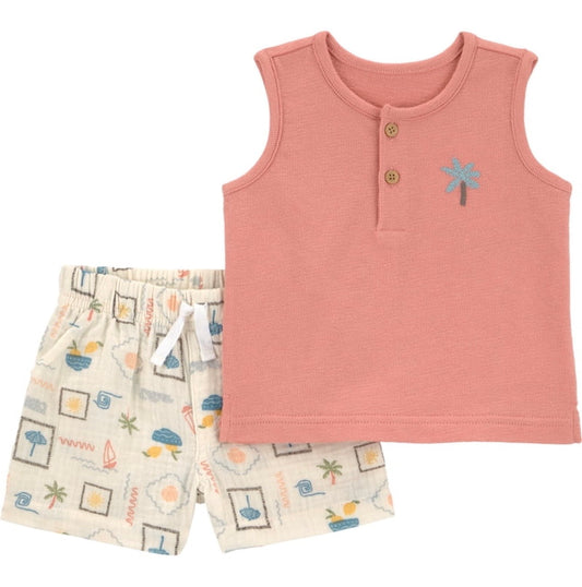 Beach Days 2-Piece Baby Boy Tank & Shorts Set
