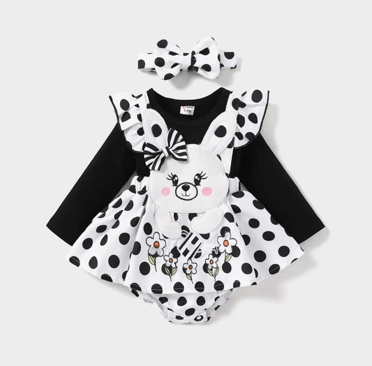 Baby Girl Rabbit Romper & Headband Set - LIMITED STOCK