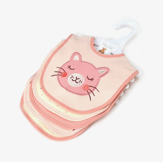5-Pack Baby Bibs – Cat Design