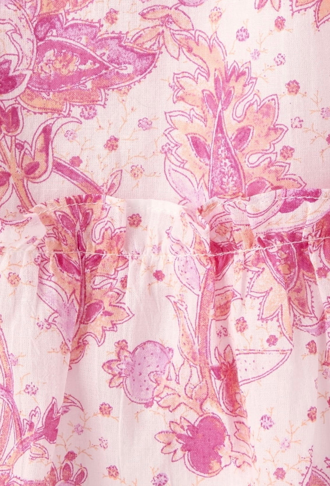 Pink Paisley Ruffle Dress