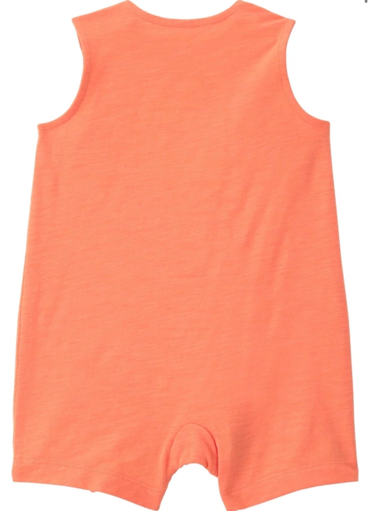 Beach Vibes Orange Romper