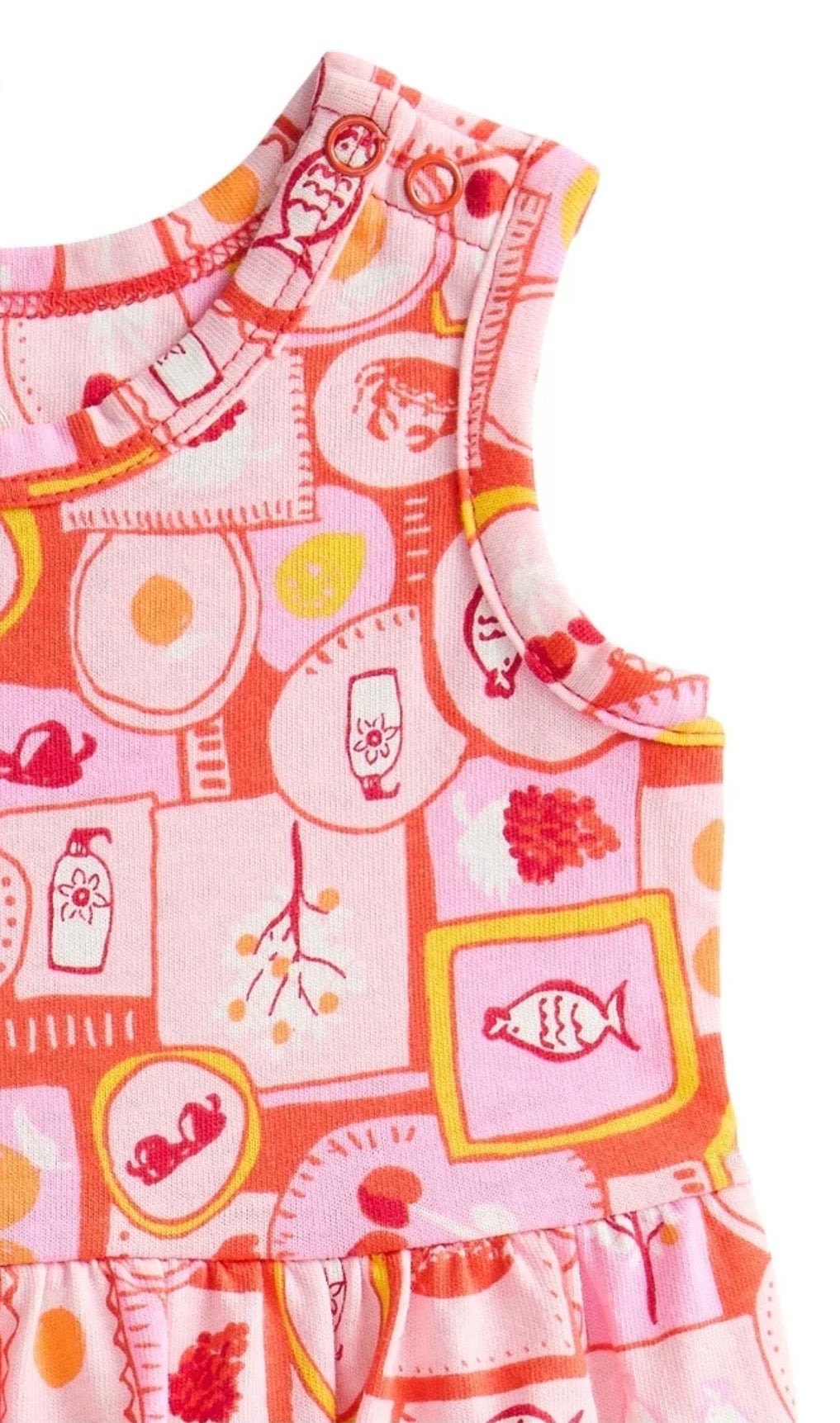 Pink Picnic Print Pocket Dress