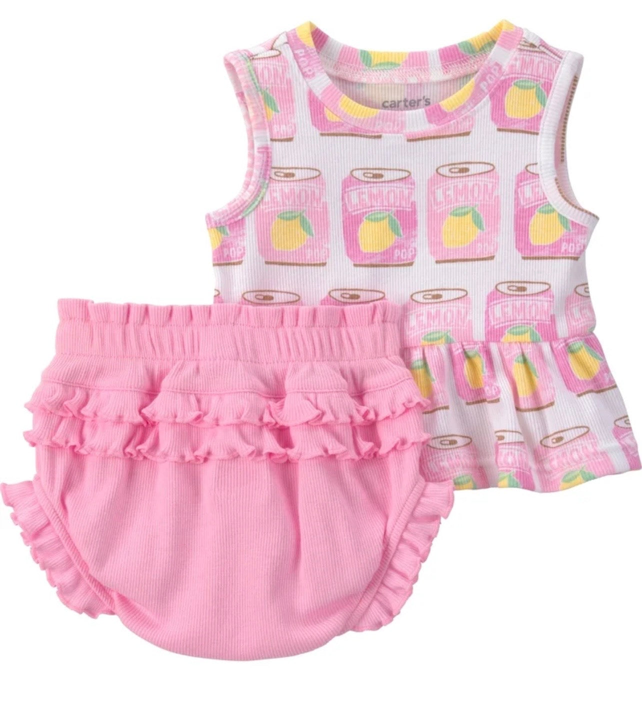 Pink Lemonade Ruffle 2-Piece Baby Girl Set