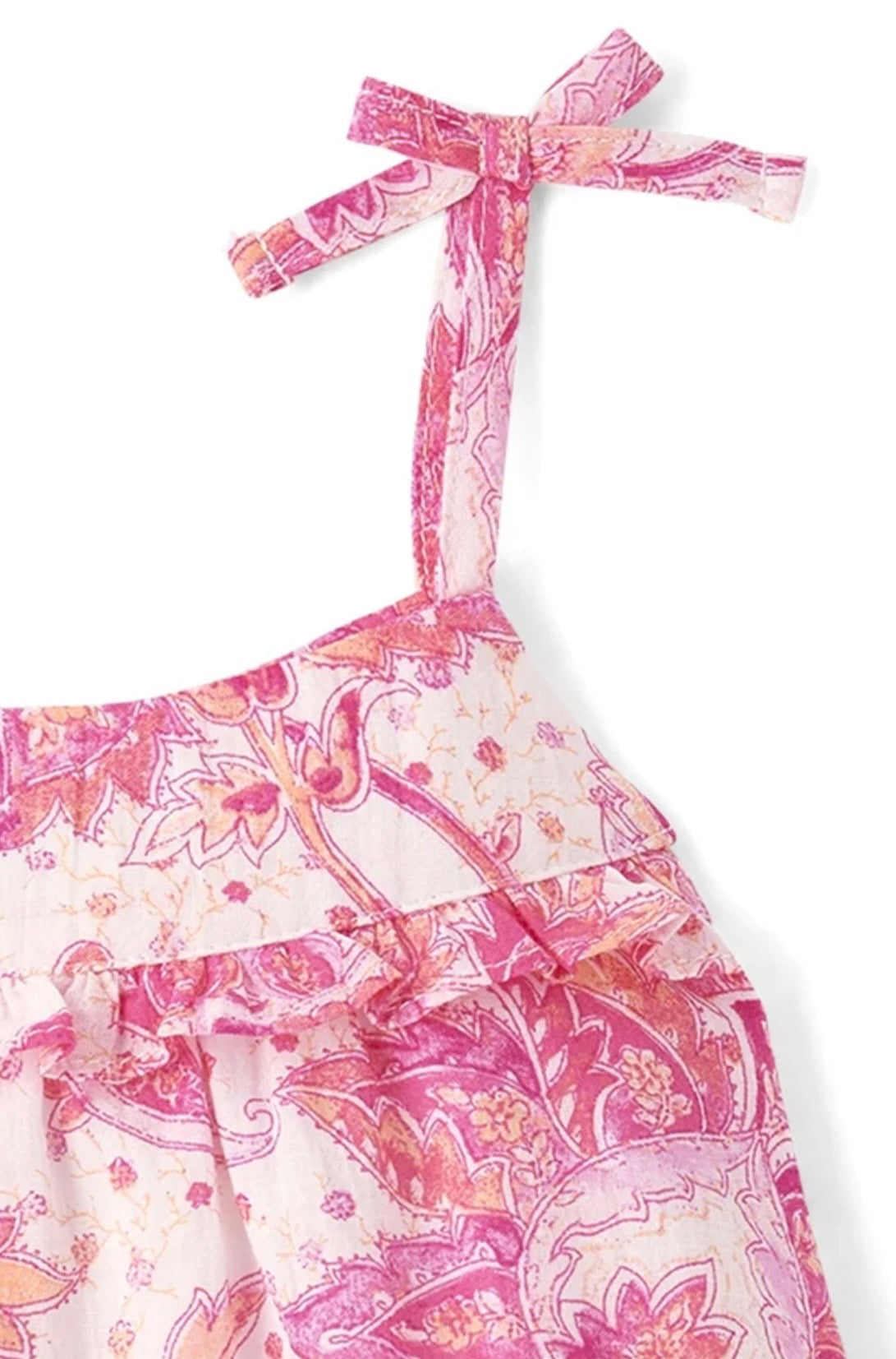 Pink Paisley Ruffle Dress