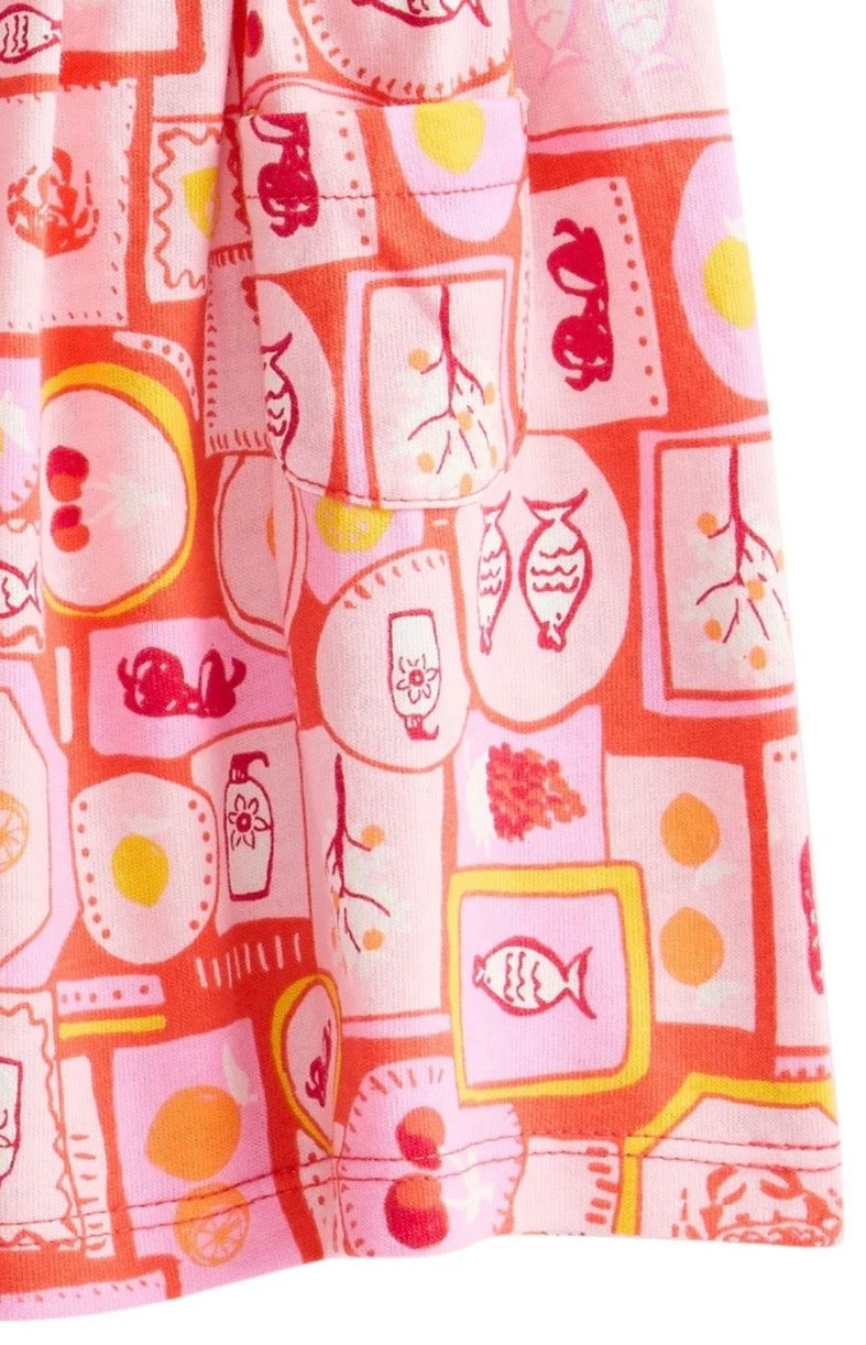 Pink Picnic Print Pocket Dress
