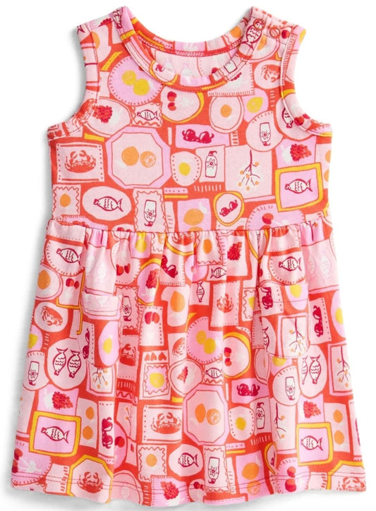 Pink Picnic Print Pocket Dress
