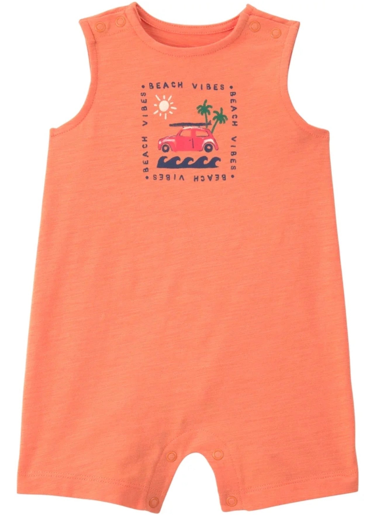 Beach Vibes Orange Romper