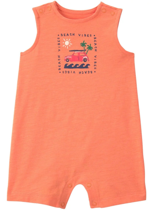 Beach Vibes Orange Romper