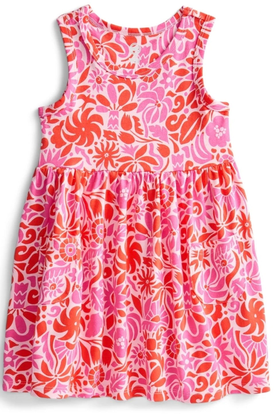 Pink Tropical Floral Pocket Dress