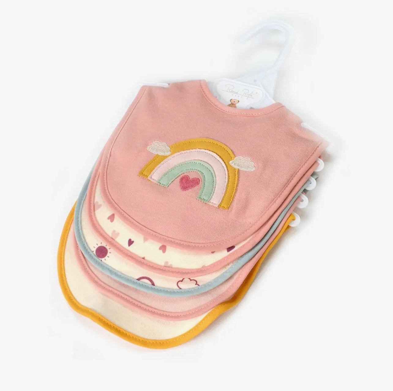 5-Pack Baby Bibs – Neutral rainbow
