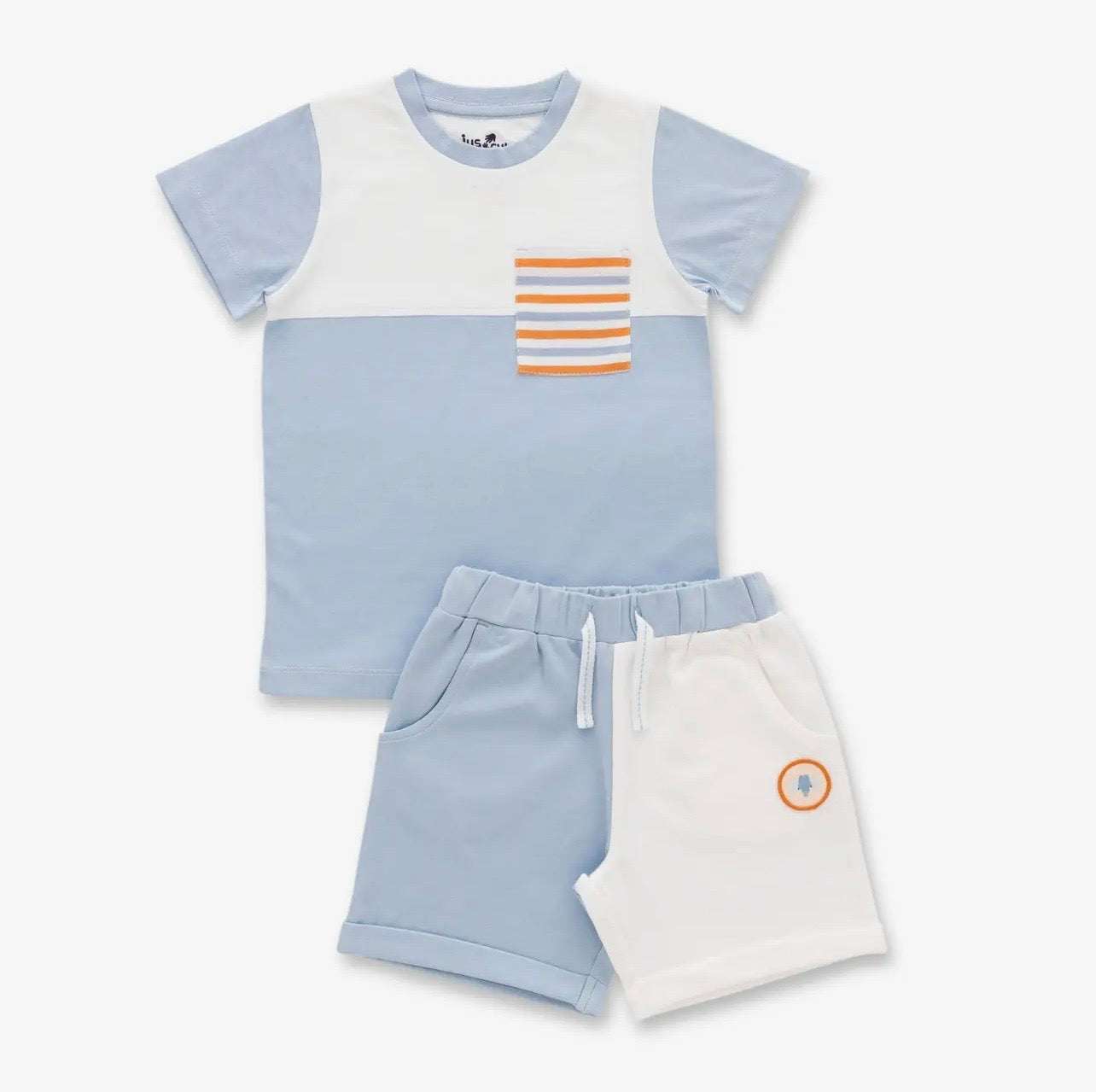 Color Block Toddler Set – Blue & White