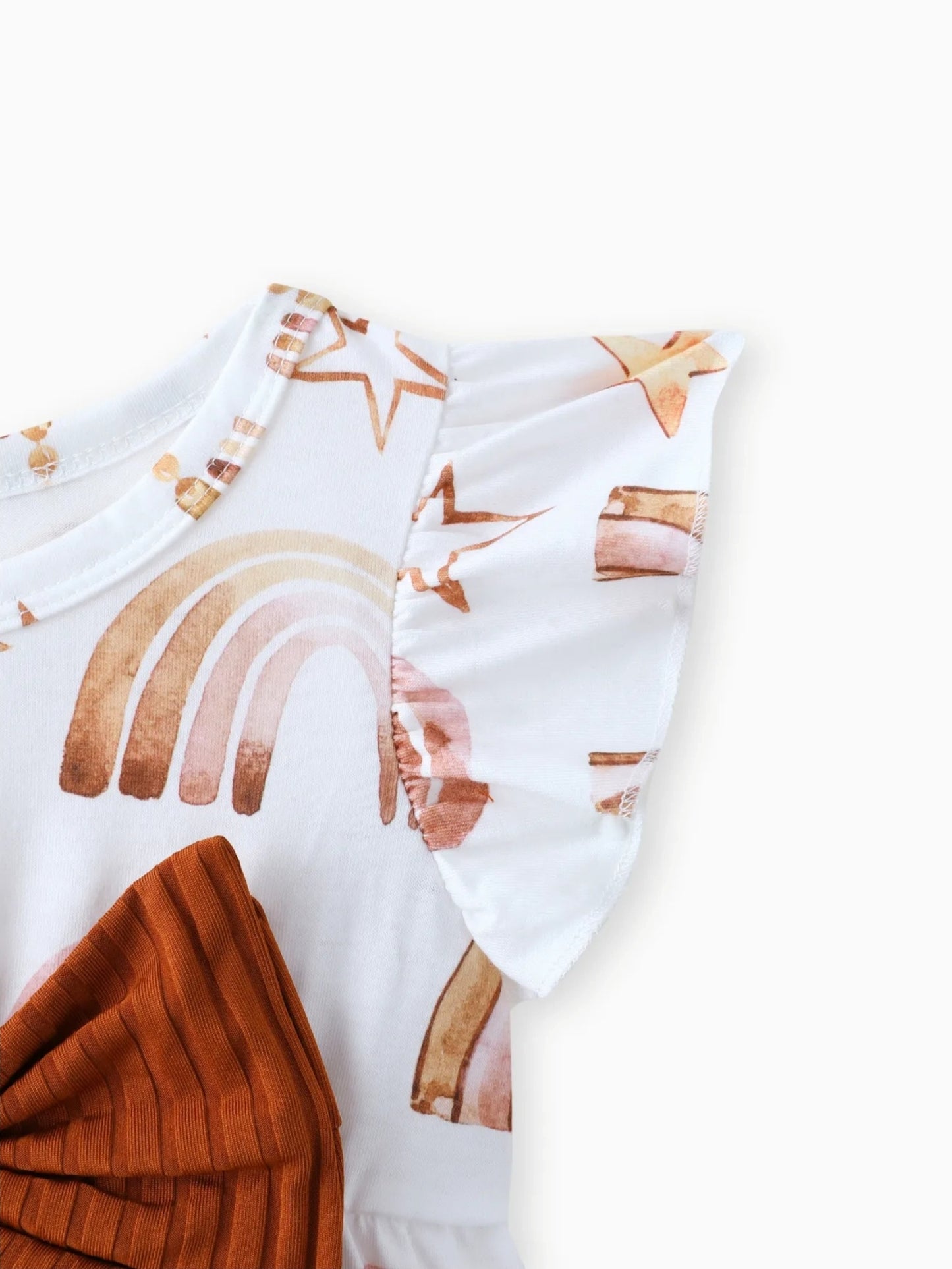 Donuts Print Flutter-Sleeve Dress