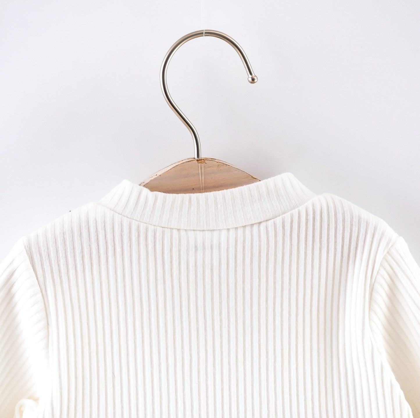 Baby Ribbed Long-Sleeve Splicing Floral Embroider Dress