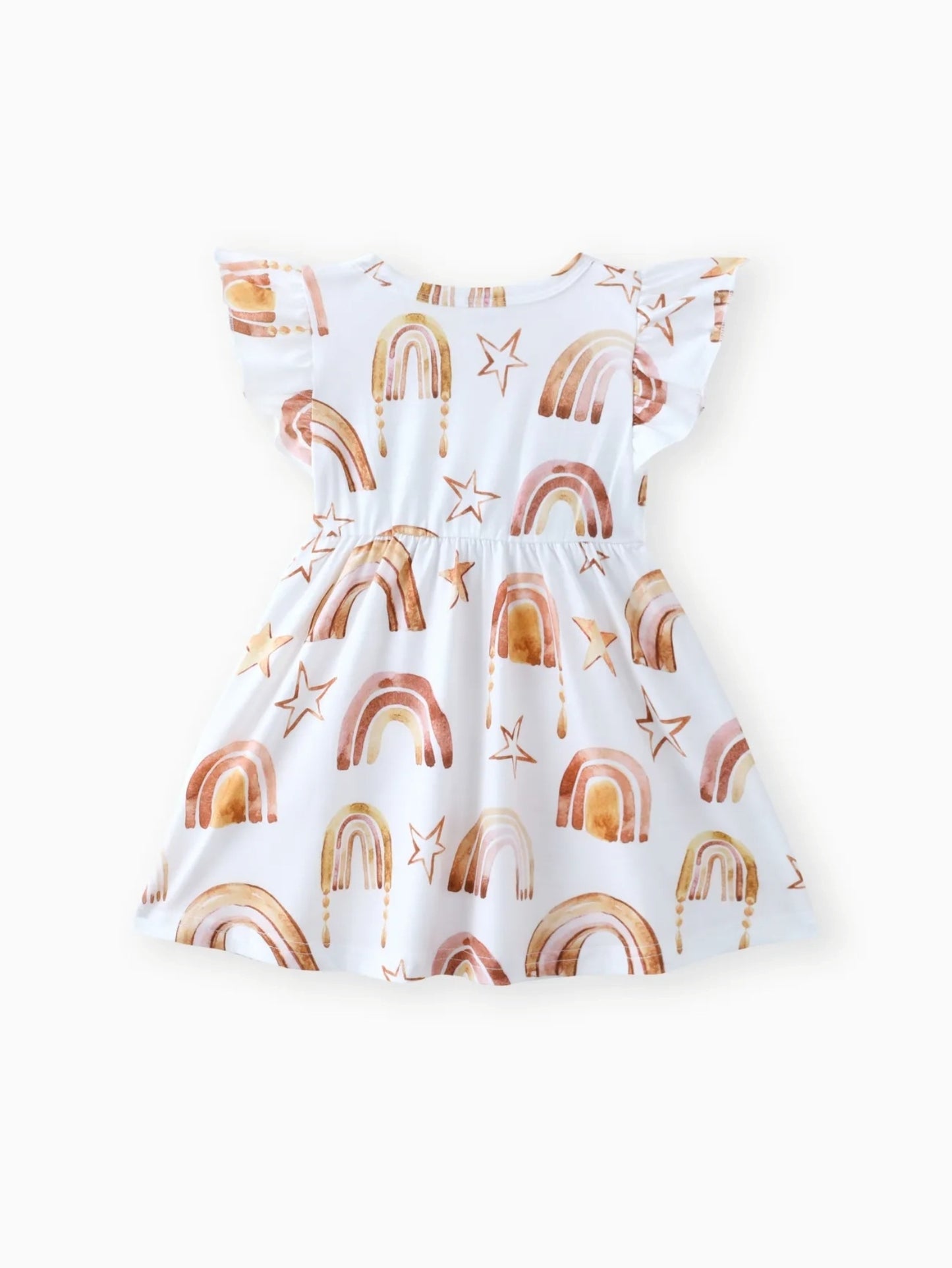Donuts Print Flutter-Sleeve Dress