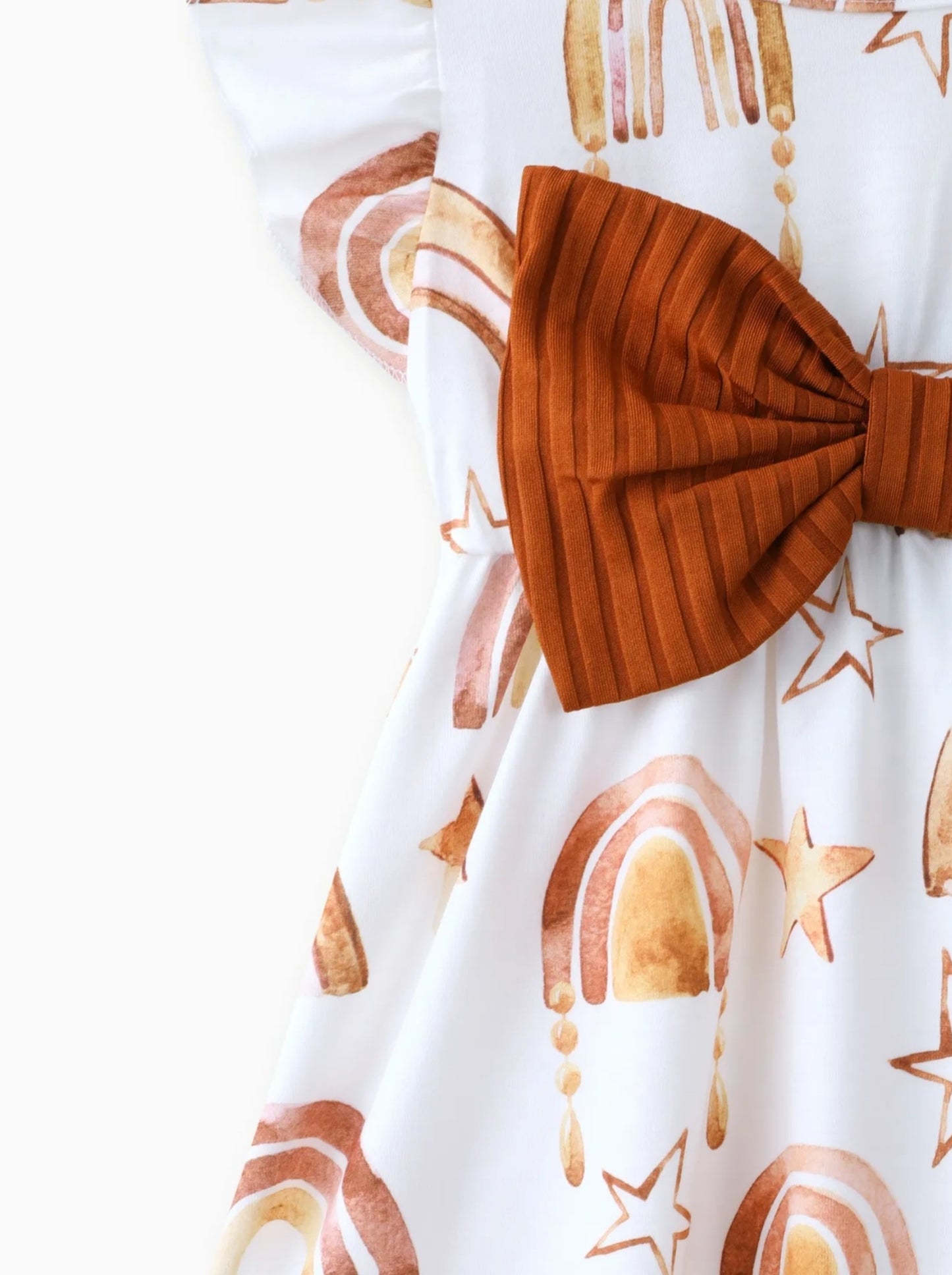 Donuts Print Flutter-Sleeve Dress